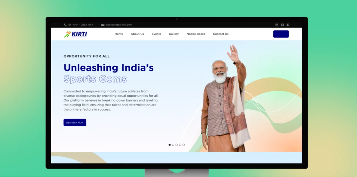 Kirti Landing Page