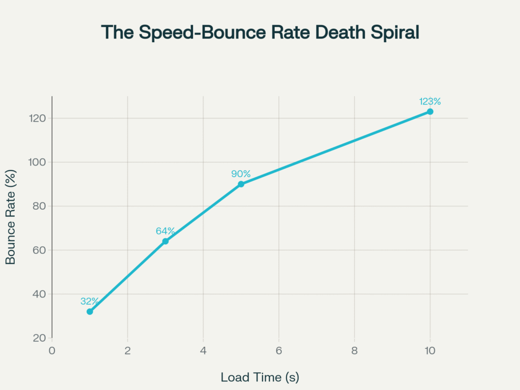 The Speed-Bounce Rate Death Spiral: How Load Time Kills Conversions
