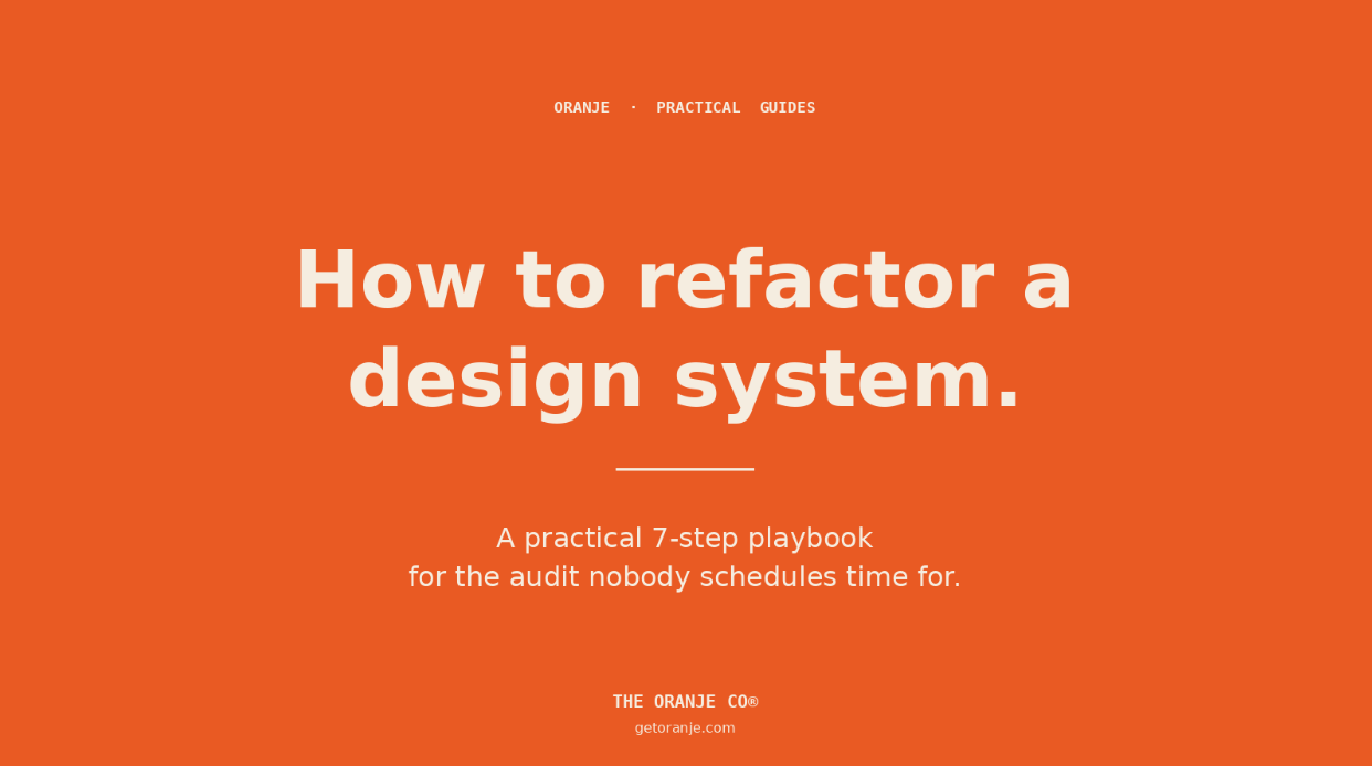 How to refactor a design system.