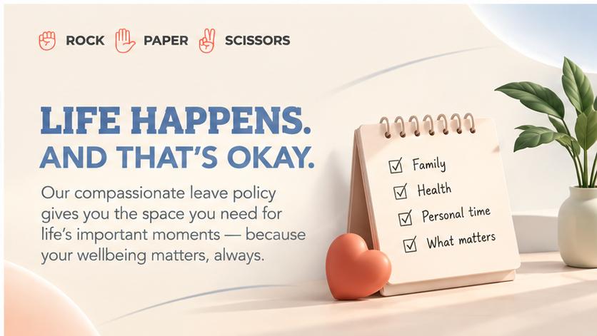 Compassionate leave policy for employee wellbeing at Rock Paper Scissors